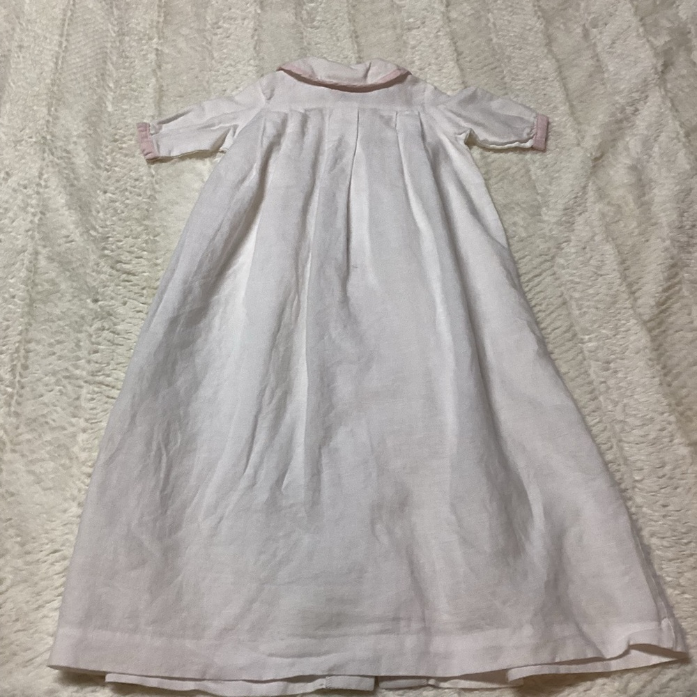 Bailey Babies USA Newborn Ruffle Front White/pink Daygown Linen - Picture 5 of 5